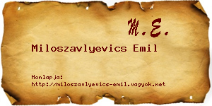 Miloszavlyevics Emil névjegykártya